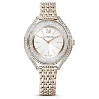Crystalline aura watch, Swiss Made, Metal bracelet, Gold tone, Champagne gold-tone finish by SWAROVSKI