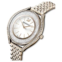 Crystalline aura watch, Swiss Made, Metal bracelet, Gold tone, Champagne gold-tone finish by SWAROVSKI