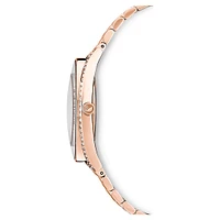 Crystalline aura watch, Swiss Made, Metal bracelet, Rose gold tone, Rose gold-tone finish by SWAROVSKI