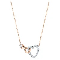 Swarovski Infinity set, Infinity and heart, White, Mixed metal finish by SWAROVSKI