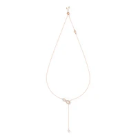 Swarovski Infinity Y necklace, Infinity, White, Rose gold-tone plated by SWAROVSKI