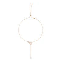 Swarovski Infinity Y necklace, Infinity, White, Rose gold-tone plated by SWAROVSKI