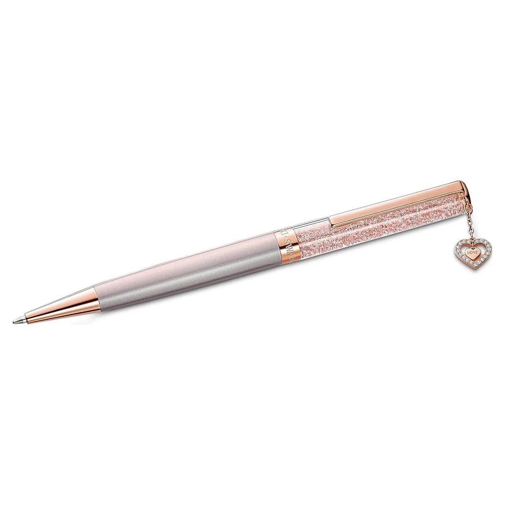 Crystalline ballpoint pen, Heart, Rose gold tone, Pink lacquered, rose gold-tone plated by SWAROVSKI