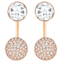 Forward earring jackets, Round cut, White, Rose gold-tone plated by SWAROVSKI