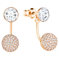 Forward earring jackets, Round cut, White, Rose gold-tone plated by SWAROVSKI