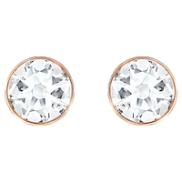 Forward earring jackets, Round cut, White, Rose gold-tone plated by SWAROVSKI