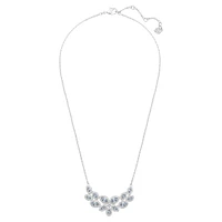 Baron necklace, Leaf, Grey, Rhodium plated by SWAROVSKI
