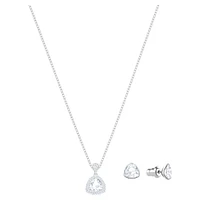 Begin set, Trilliant cut, White, Rhodium plated by SWAROVSKI