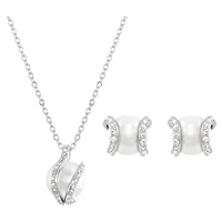Nude set, White, Rhodium plated by SWAROVSKI