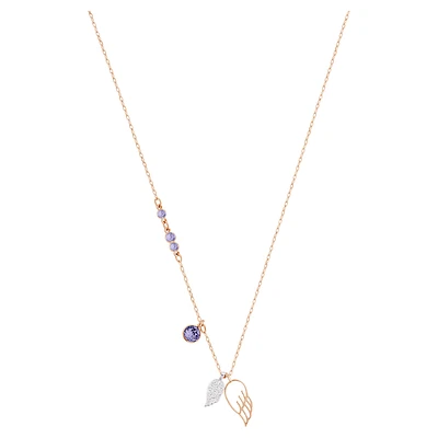 Symbolica pendant, Wing, Purple, Rose gold-tone plated by SWAROVSKI