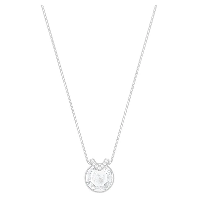 Bella V pendant, Round cut, White, Rhodium plated by SWAROVSKI