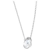 Bella V pendant, Round cut, White, Rhodium plated by SWAROVSKI