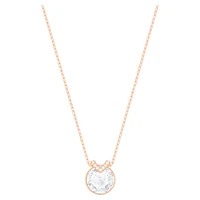 Bella V pendant, Round cut, White, Rose gold-tone plated by SWAROVSKI