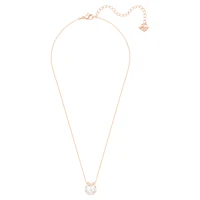 Bella V pendant, Round cut, White, Rose gold-tone plated by SWAROVSKI