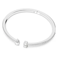 Mesmera Attract cuff, Mixed cuts, White, Rhodium plated by SWAROVSKI