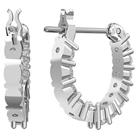 Vittore hoop earrings, Round cut, White, Rhodium plated by SWAROVSKI