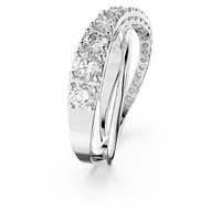 Twist ring, Round cut, White, Rhodium plated by SWAROVSKI