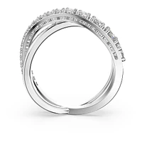 Twist ring, Round cut, White, Rhodium plated by SWAROVSKI