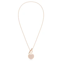 Ginger T Bar necklace, White, Rose gold-tone plated by SWAROVSKI
