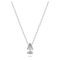 Attract set, Pear cut, White, Rhodium plated by SWAROVSKI