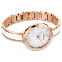 Crystalline delight watch, Swiss Made, Metal bracelet, White