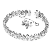 Millenia Tennis bracelet, Pear cut, White, Rhodium plated by SWAROVSKI