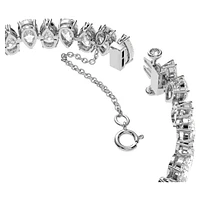 Millenia Tennis bracelet, Pear cut, White, Rhodium plated by SWAROVSKI