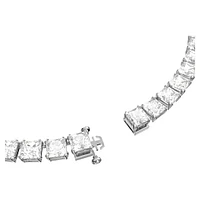 Millenia Tennis necklace, Square cut, White, Rhodium plated by SWAROVSKI
