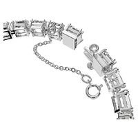 Millenia bracelet, Square cut, Small, White, Rhodium plated by SWAROVSKI