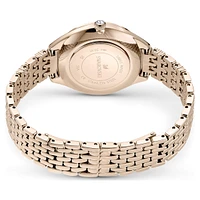 Attract watch, Swiss Made, Pavé, Crystal bracelet, Gold tone, Champagne gold-tone finish by SWAROVSKI