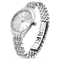 Attract watch, Swiss Made, Pavé, Metal bracelet, Silver tone, Stainless steel by SWAROVSKI