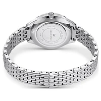 Attract watch, Swiss Made, Pavé, Metal bracelet, Silver tone, Stainless steel by SWAROVSKI