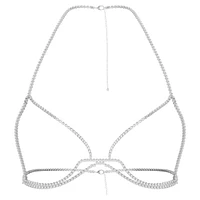 Millenia body chain, Round cut, White, Rhodium plated by SWAROVSKI