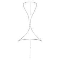 Millenia body chain, Square cut, White, Rhodium plated by SWAROVSKI