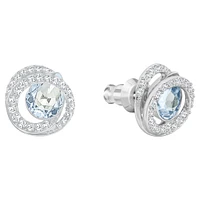 Generation stud earrings, Pear shape, Blue, Rhodium plated by SWAROVSKI