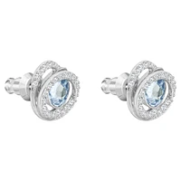Generation stud earrings, Pear shape, Blue, Rhodium plated by SWAROVSKI