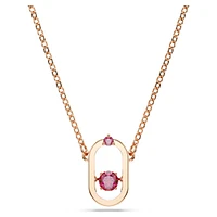 Una pendant, Round cut, Oval shape, Red, Rose gold-tone plated by SWAROVSKI