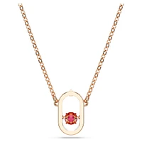 Una pendant, Round cut, Oval shape, Red, Rose gold-tone plated by SWAROVSKI