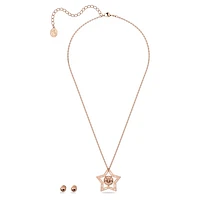Stella set, Mixed cuts, Star, White, Rose gold-tone plated by SWAROVSKI