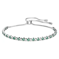 Matrix bracelet, Round cut, Green, Rhodium plated by SWAROVSKI