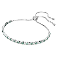 Matrix bracelet, Round cut, Green, Rhodium plated by SWAROVSKI