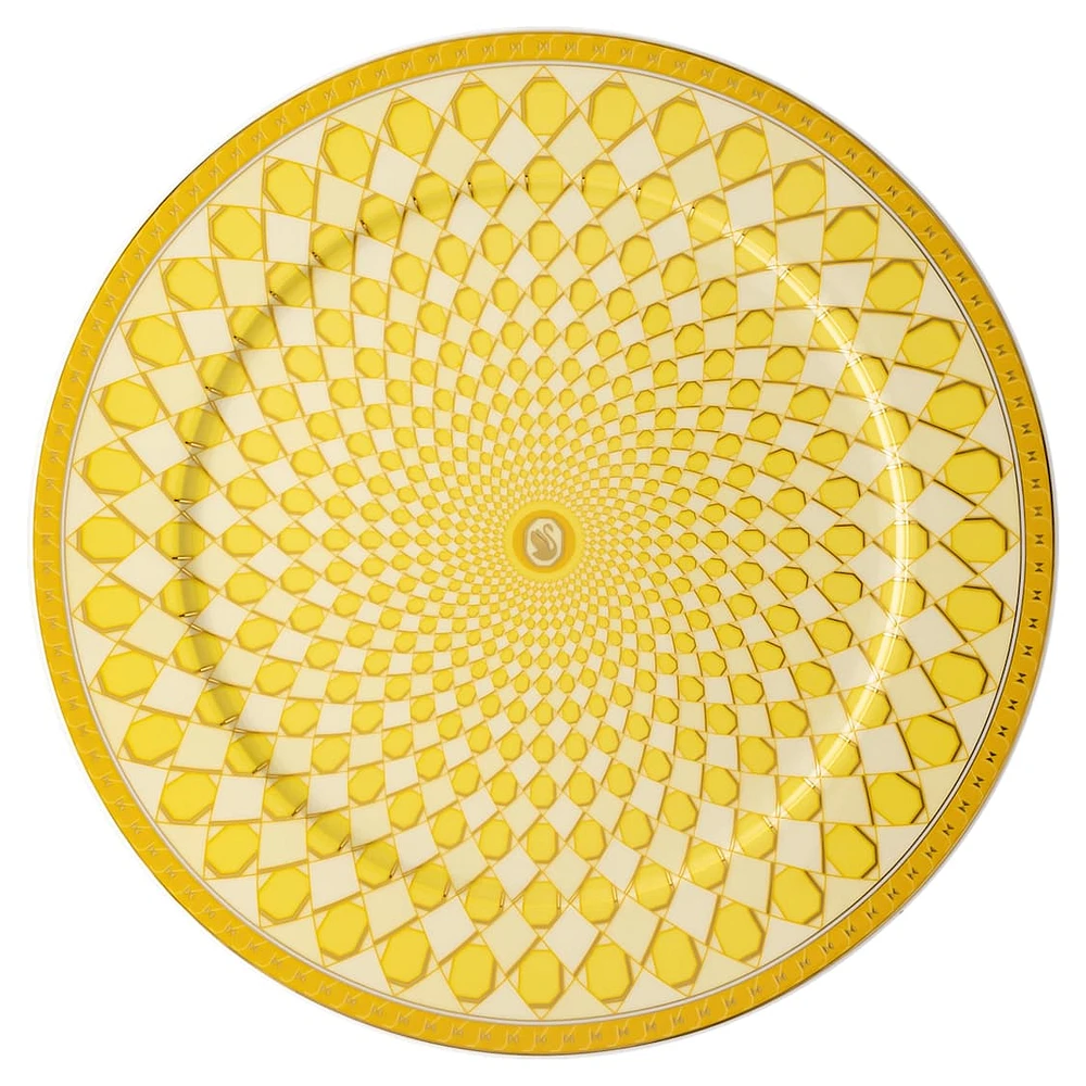 Signum service plate, Porcelain, Large, Yellow by SWAROVSKI