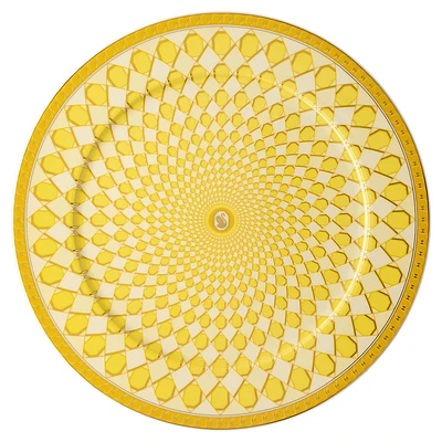 Signum service plate, Porcelain, Large, Yellow by SWAROVSKI