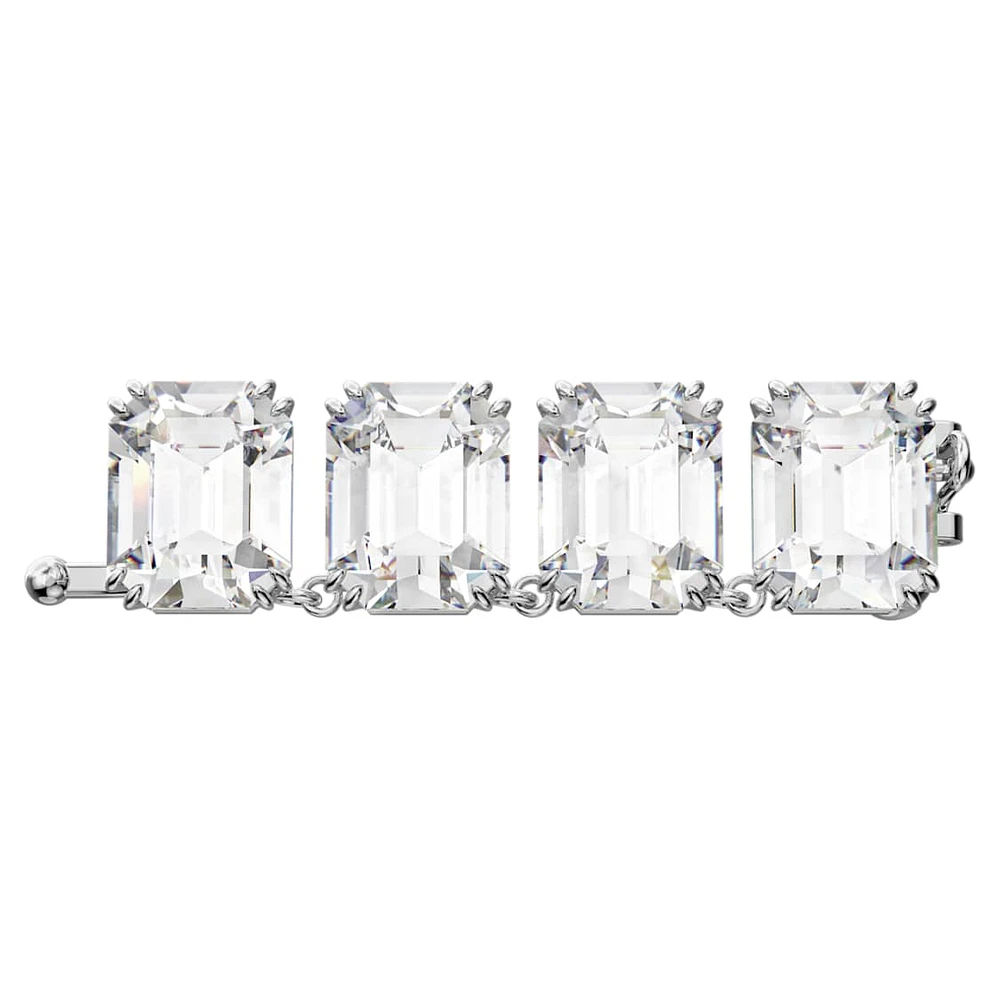 Millenia extender, Octagon cut, White, Rhodium plated by SWAROVSKI