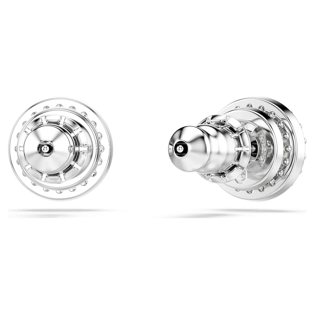 Constella stud earrings, Round cut, Pavé, White