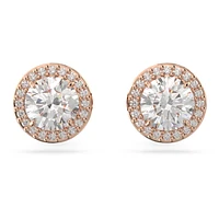 Constella stud earrings, Round cut, Pavé, White