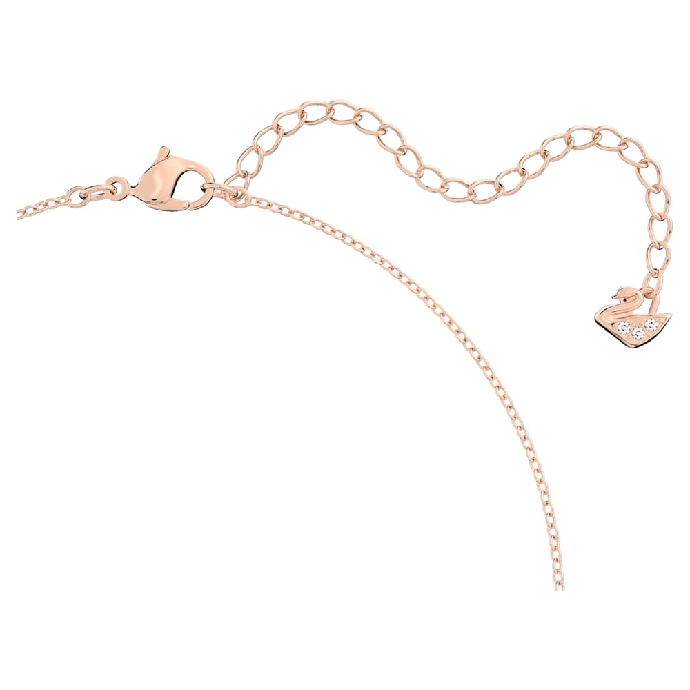 Idyllia Lilia Y necklace, Butterfly, White, Rose gold-tone plated by SWAROVSKI
