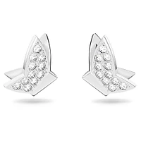 Idyllia Lilia stud earrings, Butterfly, White, Rhodium plated by SWAROVSKI