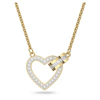 Lovely necklace, Heart, White, Gold-tone plated by SWAROVSKI
