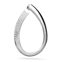 Exist hoop earrings, Medium, White, Rhodium plated by SWAROVSKI